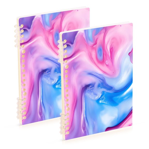 joogoo Spiral Journal Notebook Watercolor Tie-dye Pink-a3 College Ruled Notebooks 8.3" x 5.7" 2 PCs