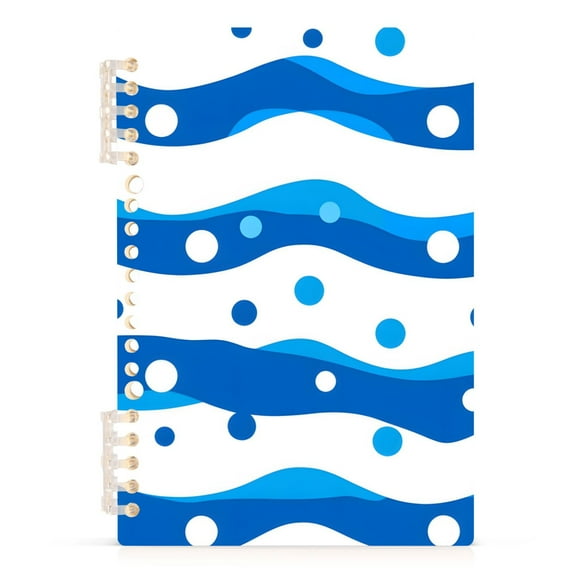 joogoo Spiral Journal Notebook Wave Lines Dots College Ruled Notebooks 8.3" x 5.7" 1 PC