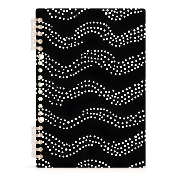joogoo Spiral Journal Notebook White Polka Dots College Ruled Notebooks 8.3" x 5.7" 1 PC