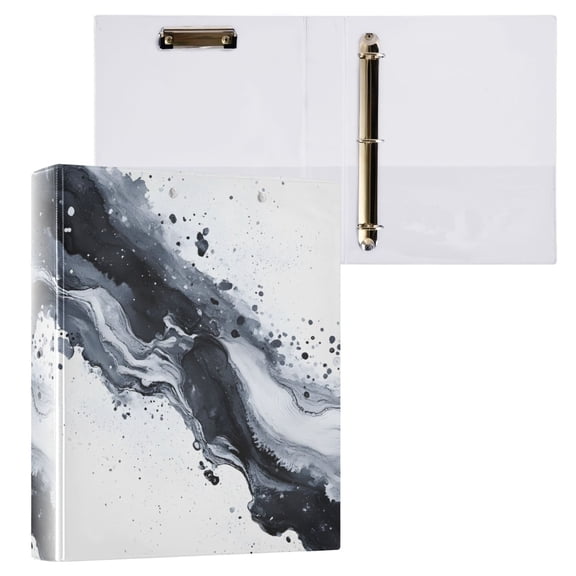 joogoo Splash Art Pattern Hardcover 3 Ring Binder 1.5" Round Rings Interior Pockets Binders Organizer 1 Pack