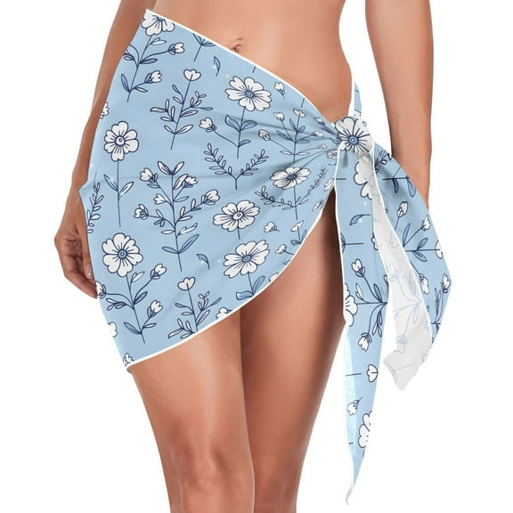 joogoo Spring Flowers Women's Beach Sarong Bathing Suit Wrap Swimwear Cover Ups M