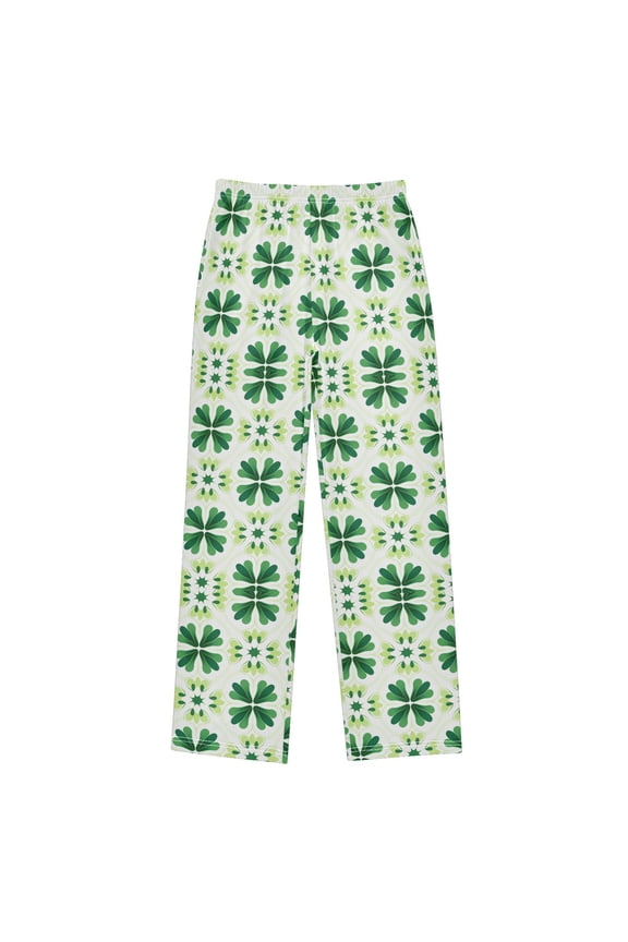 St Patrick Clover Pattern Pajama Pants Pj Bottoms Sleepwear Lounge L