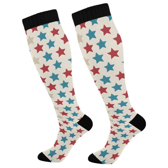 joogoo Star Pattern Socks Women Men Knee High Sock