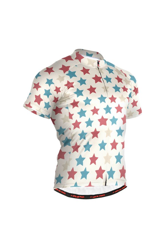 Star Pattern Men's Cycling Jerseys Mountain Bike Short Sleeve Tops S