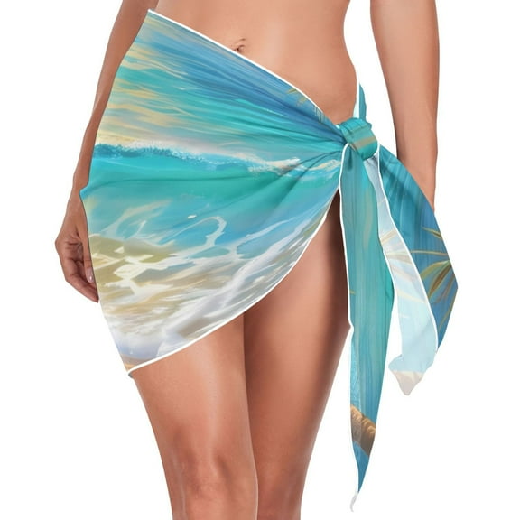 joogoo Starfish Beach Sunset Women's Beach Sarong Bathing Suit Wrap Swimwear Cover Ups L