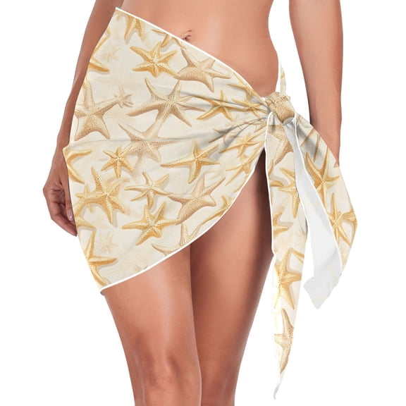 joogoo Starfish Pattern Women's Beach Sarong Bathing Suit Wrap Swimwear Cover Ups M