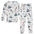 thumbnail image 1 of joogoo Starfish Sailboat 2 Piece Long Sleeve Tee and Pants Cotton Pajama Set 6Y, 1 of 7