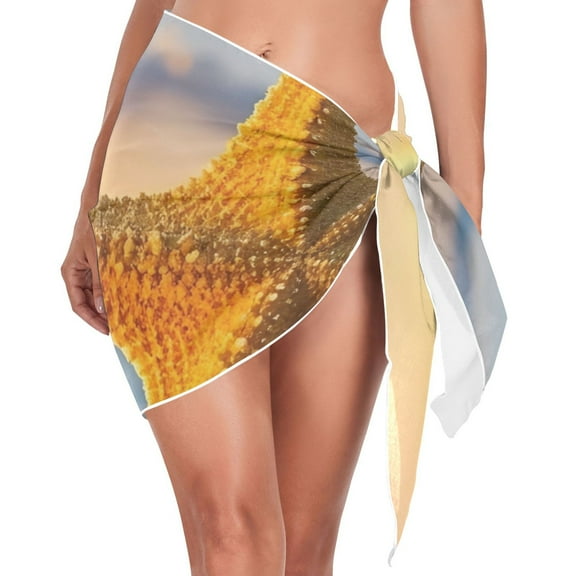 joogoo Starfish on Beach Women's Beach Sarong Bathing Suit Wrap Swimwear Cover Ups S