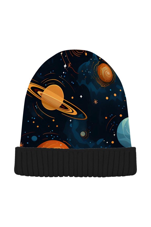 Starry Sky Night Beanie Hats Men Women Cuffed Skull Cap Winter Warm Knit Thick Beanies