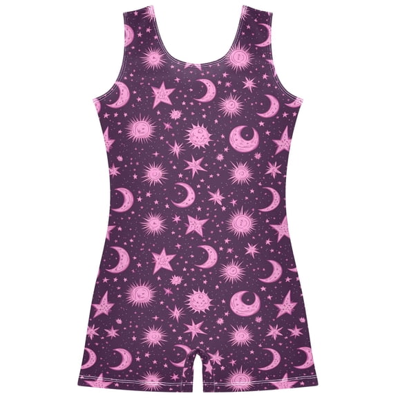 joogoo Stars Boho Moon Pattern Girls Leotards Gymnastics Tumbling Outfit Biketard Unitard 9-10Years