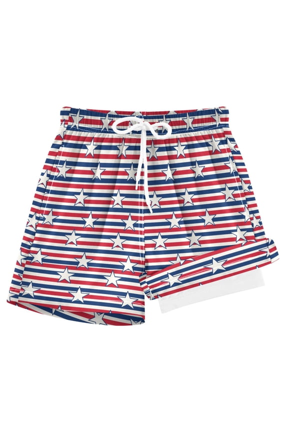Stars Stripes Boys Swim Trunks Beach Swimsuit Shorts Boxer 7Y