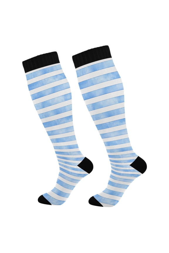 Stripes Tie Dye Socks Women Men Knee High Sock