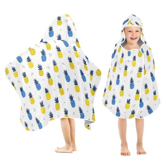 joogoo Summer Pineapples Kids Hooded Beach Towel Baby Bath Towel 23.5"x50"