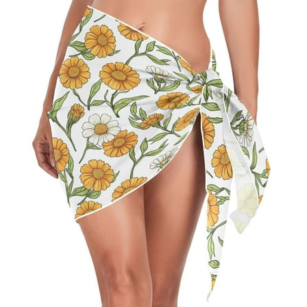joogoo Summer Sunflower Women's Beach Sarong Bathing Suit Wrap Swimwear Cover Ups M