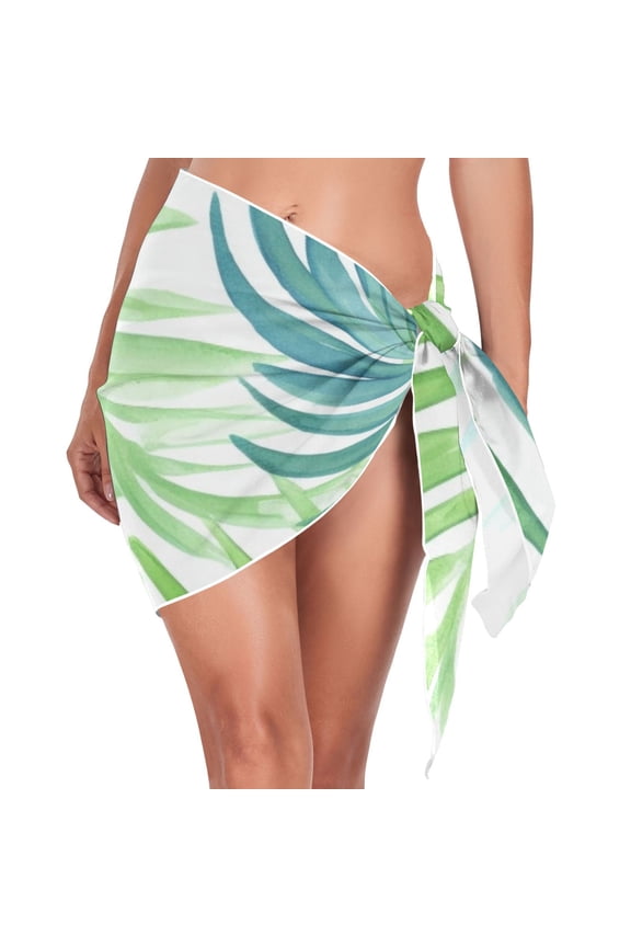 Summer Tropical Leaves Women's Beach Sarong Bathing Suit Wrap Swimwear Cover Ups M