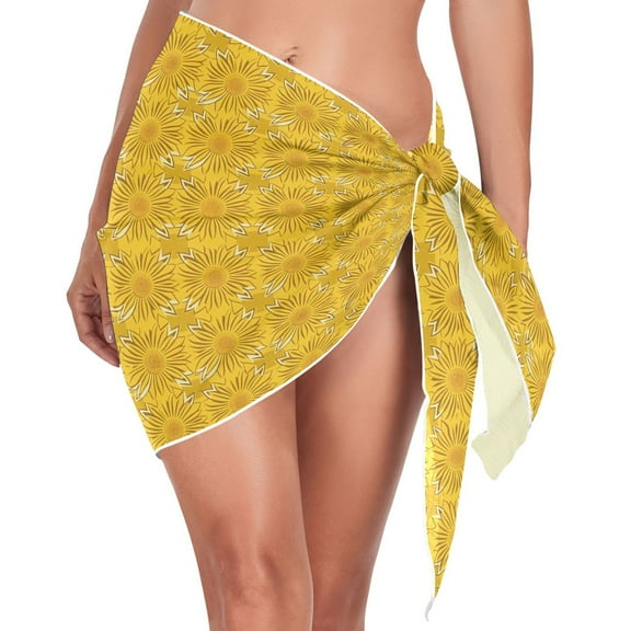 joogoo Sunflower Women's Beach Sarong Bathing Suit Wrap Swimwear Cover Ups M