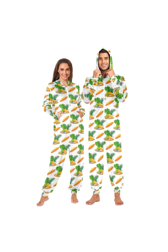 Surfboard Summer Fruit Unisex Adults Onesies Pajamas Jumpsuits XL