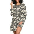 thumbnail image 1 of joogoo Swan and Floral Women's Long Sleeve Nightgown Sleepwear L, 1 of 8