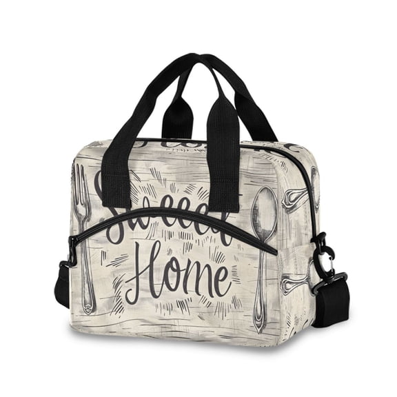 joogoo Sweet Home Print Insulated Lunch Bags Reusable Cooler Box with Shoulder Strap