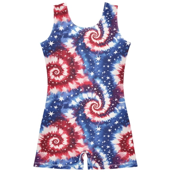 joogoo Swirl Tie Dye Stars Pattern Girls Leotards Gymnastics Tumbling Outfit Biketard Unitard 2-3Years