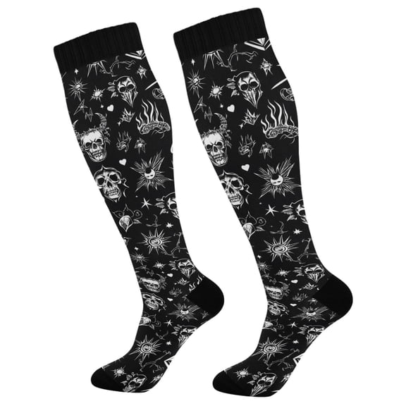 joogoo Cool Skeletons-a1 Long Socks Women Men Knee High Sock