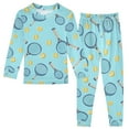 thumbnail image 1 of joogoo Tennis Racket Ball on Blue 2 Piece Long Sleeve Tee and Pants Cotton Pajama Set 3T, 1 of 7