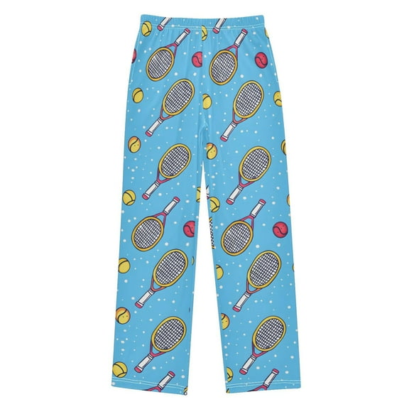 joogoo Tennis Racket and Balls Pajama Pants Pj Bottoms Sleepwear Lounge L