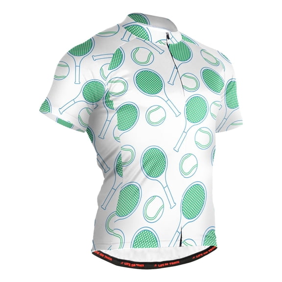 joogoo Tennis Racquet and Ball Men's Cycling Jerseys Mountain Bike Short Sleeve Tops 3XL