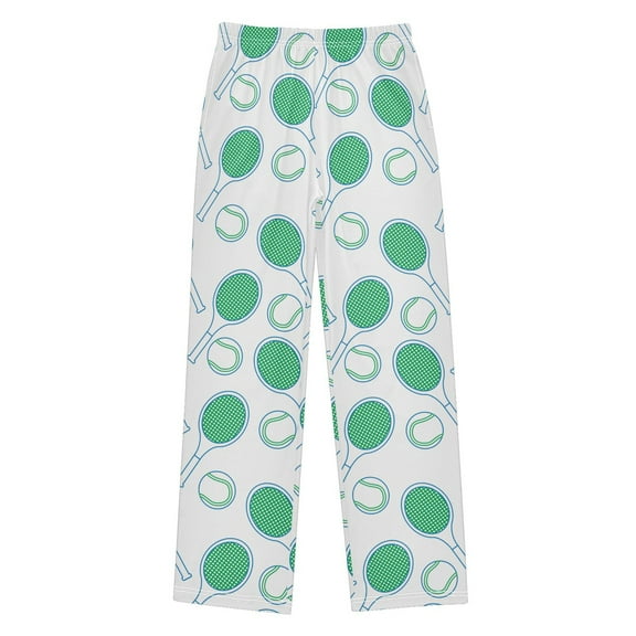 joogoo Tennis Racquet and Ball Pajama Pants Pj Bottoms Sleepwear Lounge L