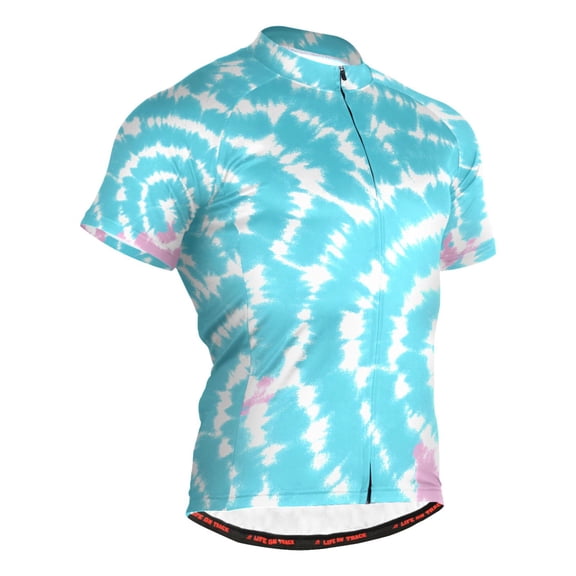 joogoo Tie Dye Men's Cycling Jerseys Mountain Bike Short Sleeve Tops L