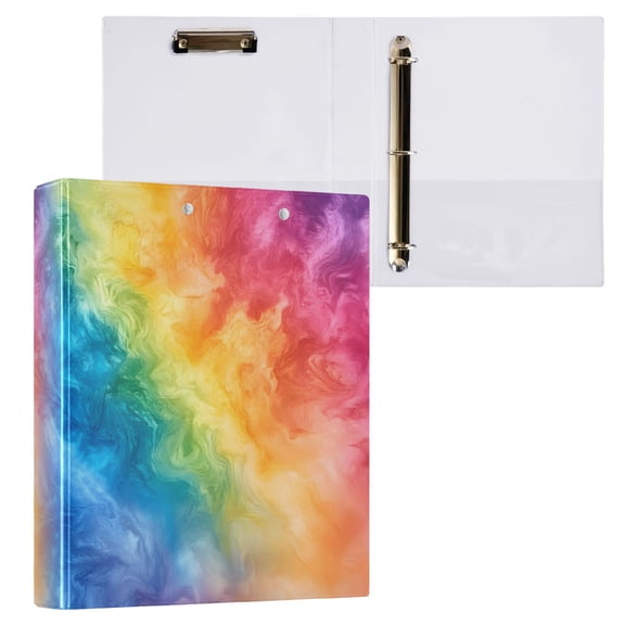 joogoo Tie Dye Pattern Hardcover 3 Ring Binder 1.5" Round Rings Interior Pockets Binders Organizer 1 Pack