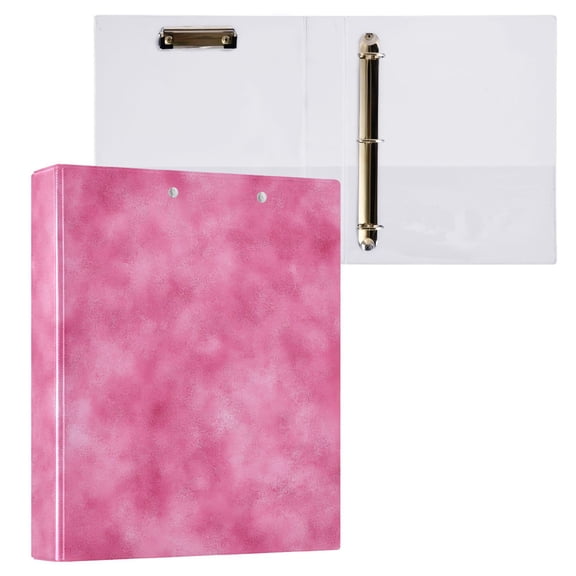 joogoo Tie Dye Pink Pattern Hardcover 3 Ring Binder 1.5" Round Rings Interior Pockets Binders Organizer 1 Pack
