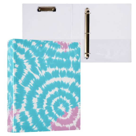 joogoo Tie-dye Hardcover 3 Ring Binder 1.5" Round Rings Interior Pockets Binders Organizer 1 Pack
