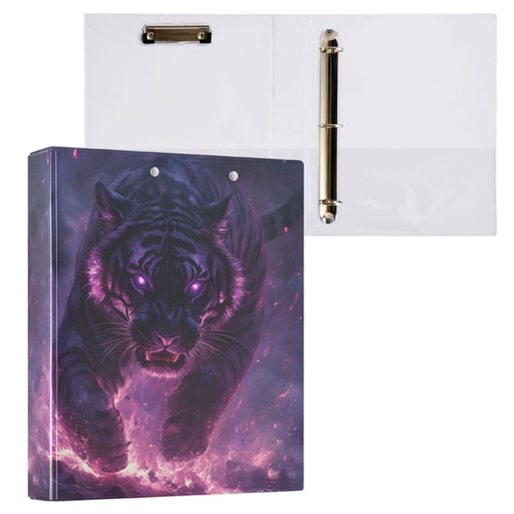 joogoo Tiger Running Hardcover 3 Ring Binder 1.5" Round Rings Interior Pockets Binders Organizer 1 Pack