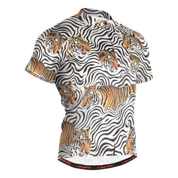 joogoo Tigers in Stripes Men's Cycling Jerseys Mountain Bike Short Sleeve Tops M