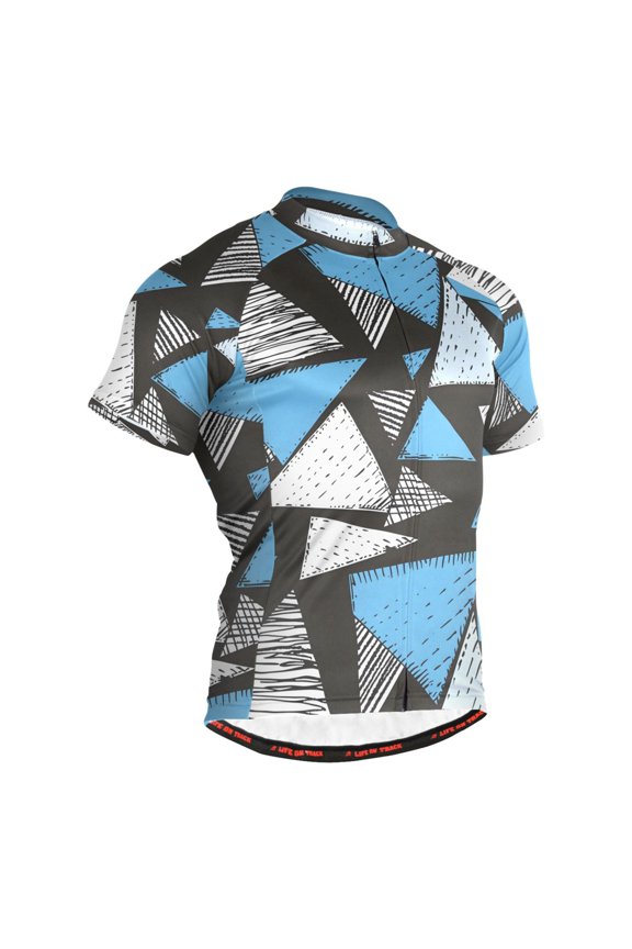 Triangle Geometry Artistic Men's Cycling Jerseys Mountain Bike Short Sleeve Tops XL