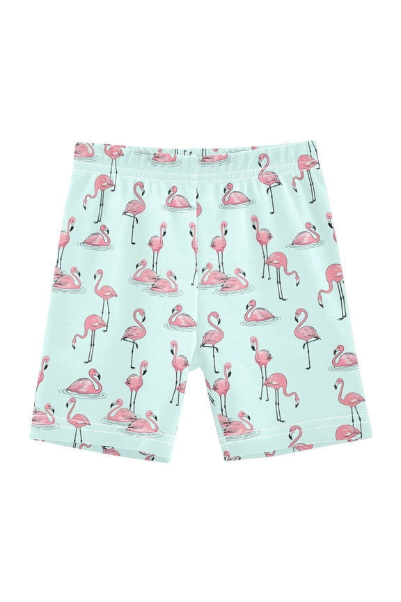 Tropical Flamingo Swimming Girls Lined Shorts Bike Dance Bottoms 6T