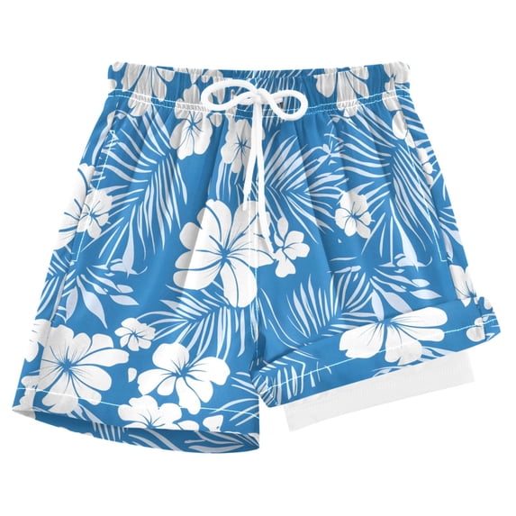 joogoo Tropical Flower-d1 Boys Swim Trunks Beach Swimsuit Shorts Boxer 4T