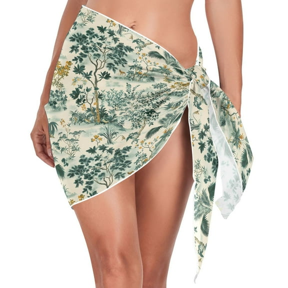 joogoo Tropical Forest Women's Beach Sarong Bathing Suit Wrap Swimwear Cover Ups S