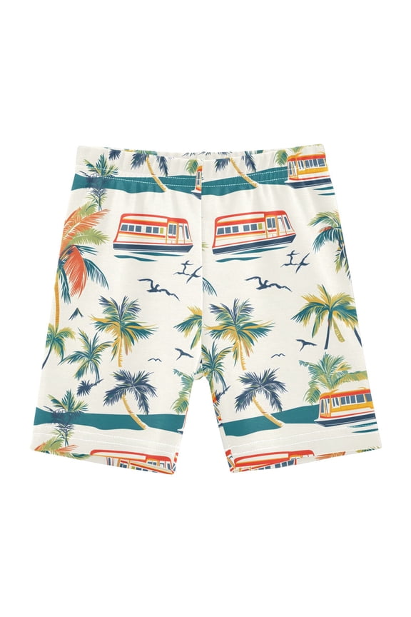 Tropical Tree Girls Lined Shorts Bike Dance Bottoms 4T