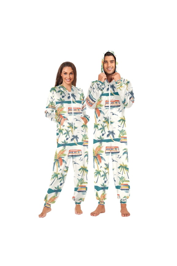 Tropical Tree Unisex Adults Onesies Pajamas Jumpsuits M