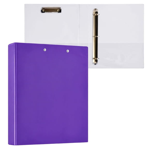 joogoo Tulip Purple Hardcover 3 Ring Binder 1.5" Round Rings Interior Pockets Binders Organizer 1 Pack