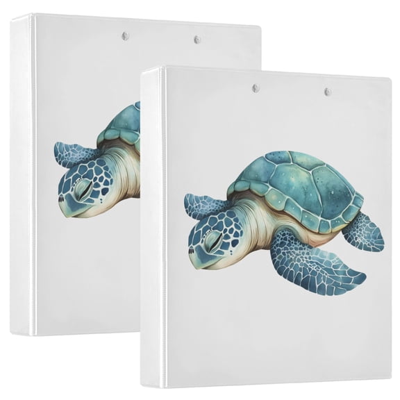 joogoo Turtle Sleeping Hardcover 3 Ring Binder 1.5" Round Rings Interior Pockets Binders Organizer 1 Pack