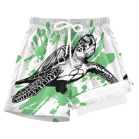 joogoo Turtle Watercolor Boys Swim Trunks Beach Swimsuit Shorts Boxer 8Y