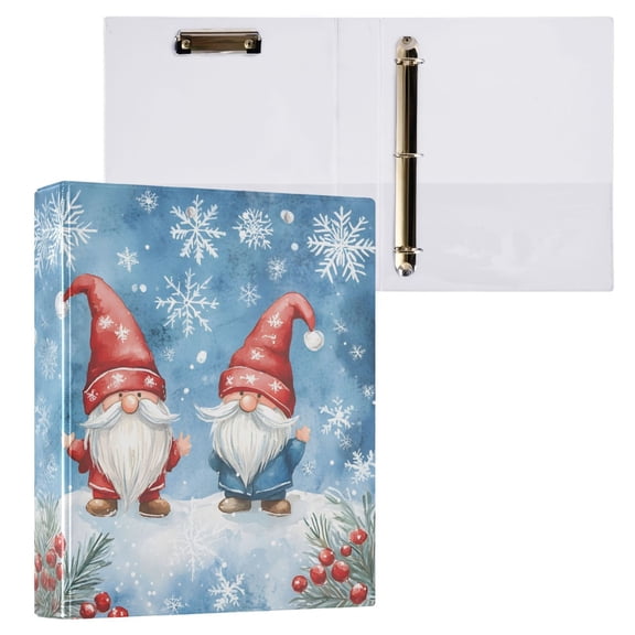 joogoo Two Gnomes Hardcover 3 Ring Binder 1.5" Round Rings Interior Pockets Binders Organizer 1 Pack