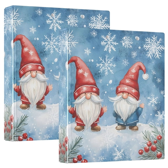 joogoo Two Gnomes Hardcover 3 Ring Binder 1.5" Round Rings Interior Pockets Binders Organizer 2 Pack