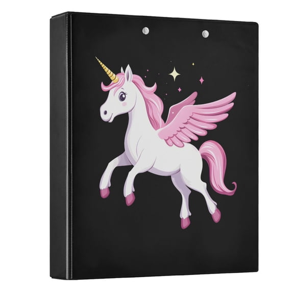 joogoo Unicorn-1 Hardcover 3 Ring Binder 1.5" Round Rings Interior Pockets Binders Organizer 1 Pack
