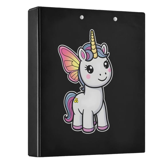 joogoo Unicorn Hardcover 3 Ring Binder 1.5" Round Rings Interior Pockets Binders Organizer 1 Pack
