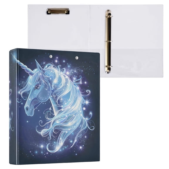 joogoo Unicorn Magic Hardcover 3 Ring Binder 1.5" Round Rings Interior Pockets Binders Organizer 1 Pack