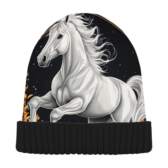 joogoo Unicorn on Mushroom Beanie Hats Cuffed Winter Warm Knit Thick Beanies